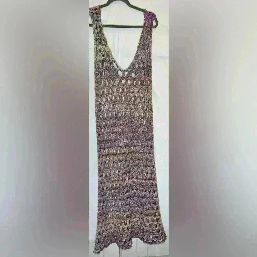Zara Multicolored Long Knit Dress, M/L